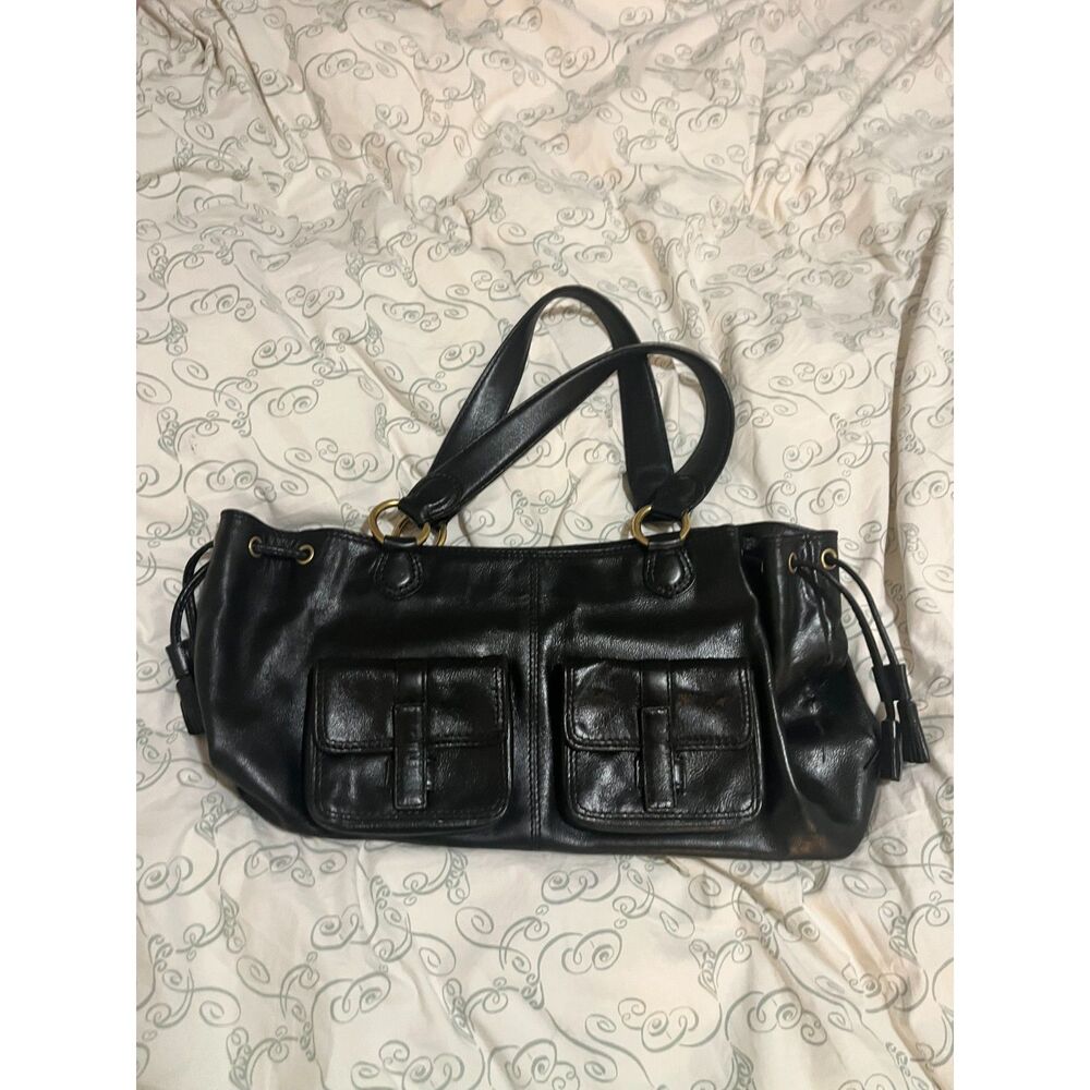 Vintage Antonio Melani Black Leather Tote